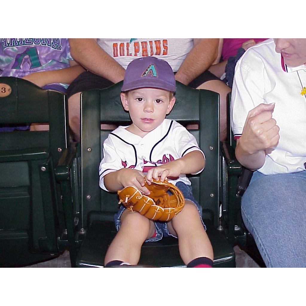 James at a Diamondbacks game with his Godmother, Cathy.