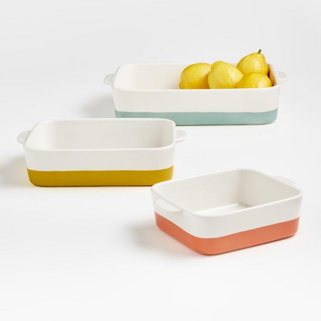 Maeve Dipped Ceramic Baking Dishes, Set of 3