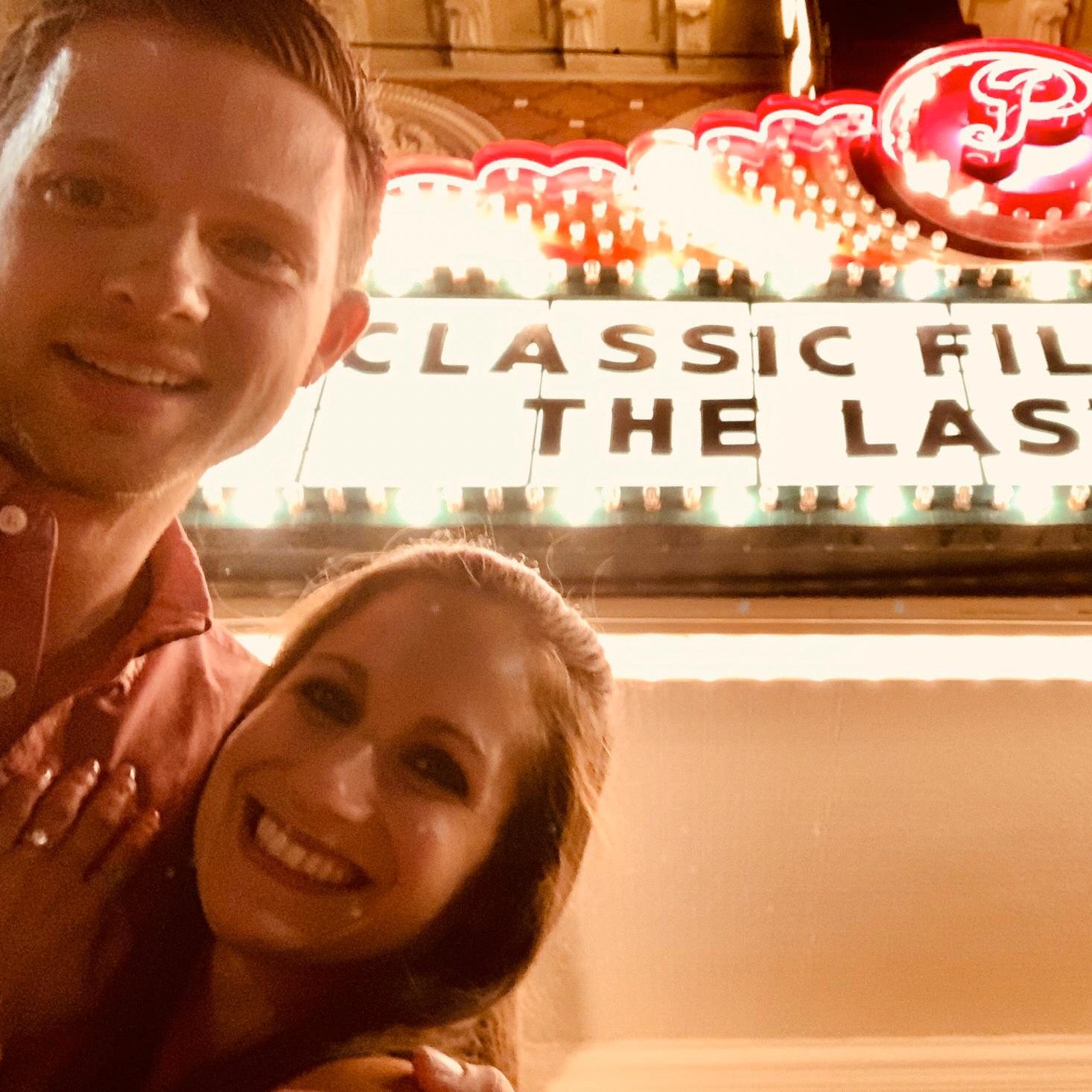 Post-proposal at the Paramount Theater’s screening of The Last Waltz!