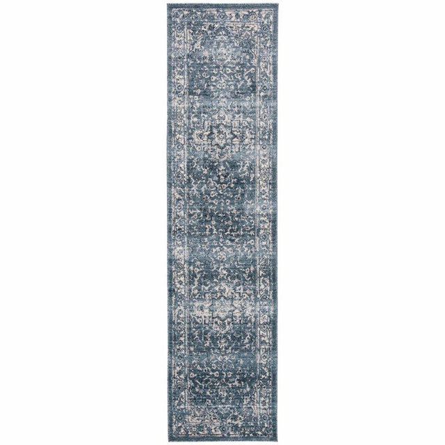 Charleston CHL411 Loomed Indoor Runner Rug - Navy/Creme - 2'x10' - Safavieh