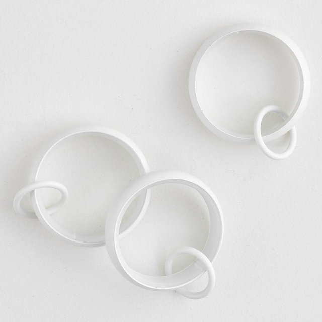 Quiet-Glide Double Round Curtain Rings, White, 1.25", Set of 10