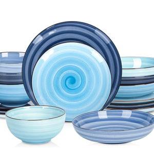 Dish Set (16 Piece, Gradient Blue)
