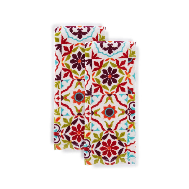 Fiesta Worn Tiles Kitchen Towel Set, Set of 2