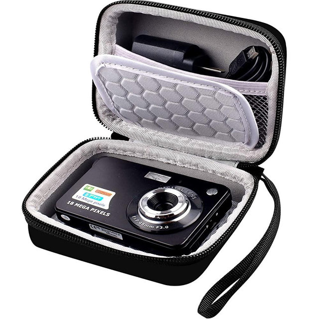 Carrying & Protective Case for Digital Camera, AbergBest 21 Mega Pixels 2.7" LCD Rechargeable HD/ Kodak Pixpro/ Canon PowerShot ELPH 180/190 / Sony DSCW800 / DSCW830 Cameras for Travel - Black