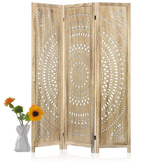 Salfanre Room Dividers Wall, Wood Room Divider, Folding Screen Room Divider, Studio Apartment Divider Boho Room Divider,5.6 Ft, Brown