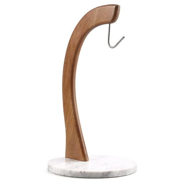 everous Banana Holder, Marble Stand With Stainless Steel Hook（white）