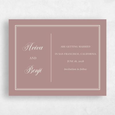 Dusty Rose, Pink Wedding Save the Date - Stauffer Classic