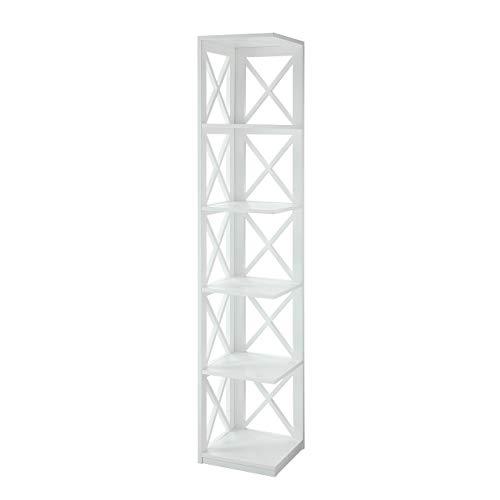 Convenience Concepts Oxford 5-Tier Corner Bookcase, White