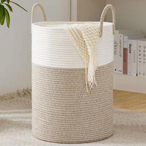 Cotton Rope Laundry Basket, 58L, Brown