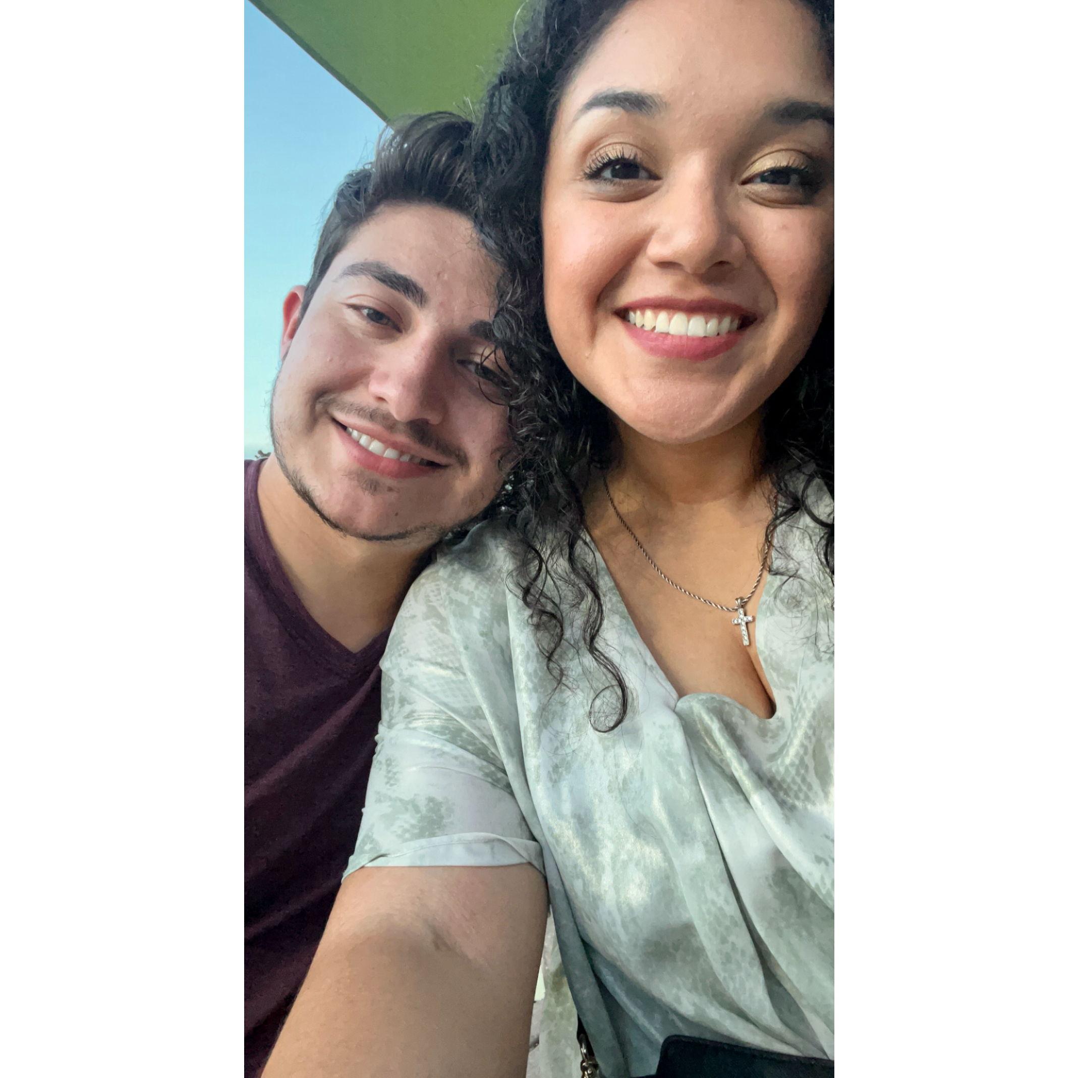 One of our first pictures together and a few days before we made it official! August, 2022