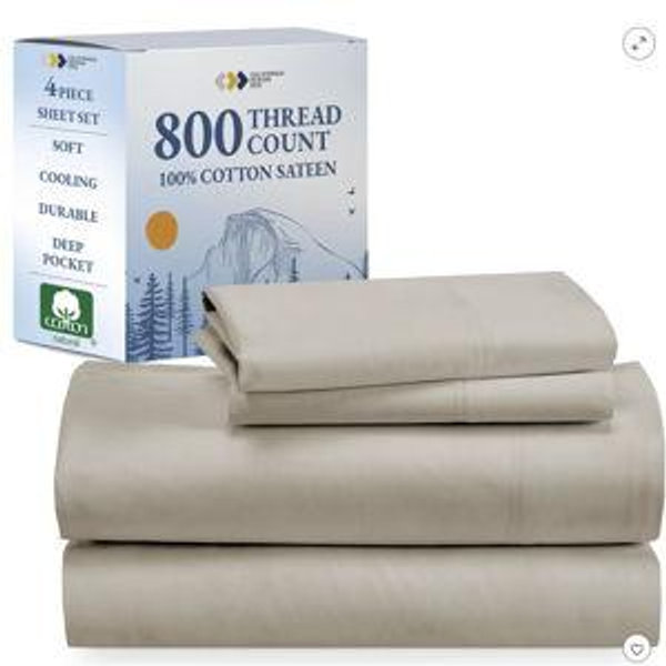Luxury Bed Sheets Set - 800 Thread Count 100% Cotton Sheets by California Design Den