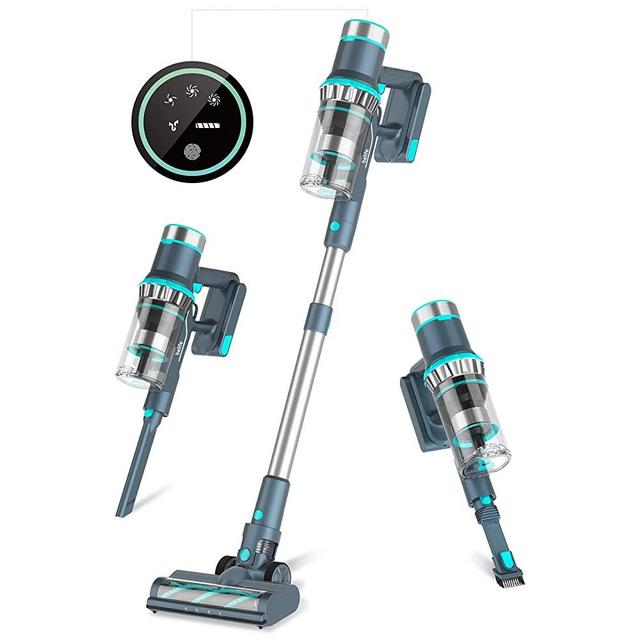 Belife Cordless Vacuum Cleaner, 22Kpa Stick Vacuum, Max 45mins Runtime, 380W Brushless Motor, 7-Cell 2500mAh Battery, LED Touch Screen, Lightweight Handheld Vacuum for Hard Floor Carpet Pet Hair
