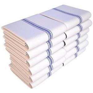 Keeble Outlets One Dozen (12) Kitchen Dish Towels - White - High Quality, Low Lint, Professional Grade 24 oz., 100% Cotton Tea Towel With Herringbone Weave for Exceptional Absorption. Use The Kitchen Towel Preferred by Professional Chefs Around the World - 25.5 in. x 14.5 in.
