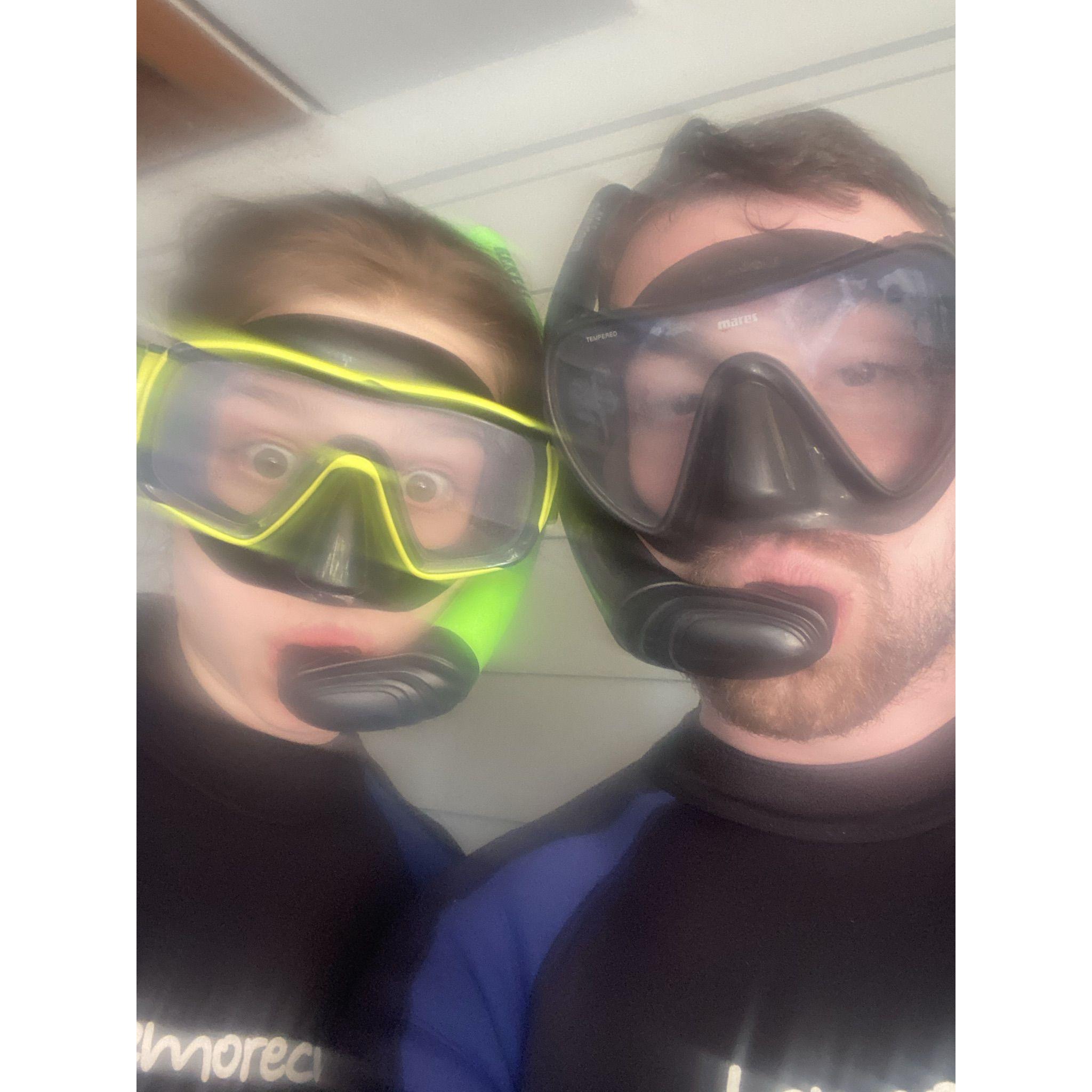 Snorkeling at Biscayne National Park! Connor held my hand while swimming to help my nerves.