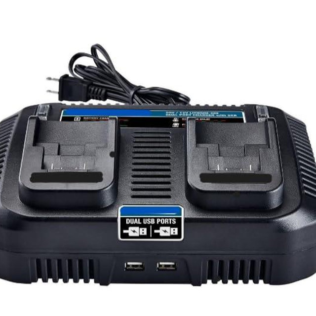 Hercules 20V/12V Lithium-Ion Multivoltage Dual Port Charger with Dual USB