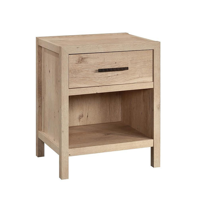 Sauder Pacific View 1-Drawer Night Stand, L: 21.5" x W: 17.48" x H: 25.83", Prime Oak