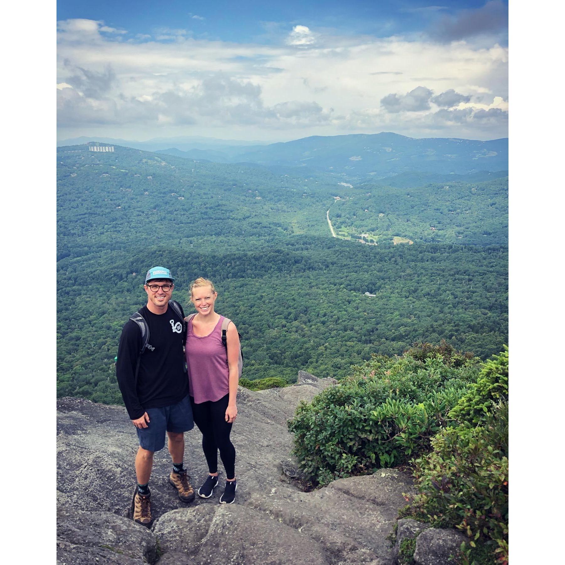 Hiking up Grandfather Mountain