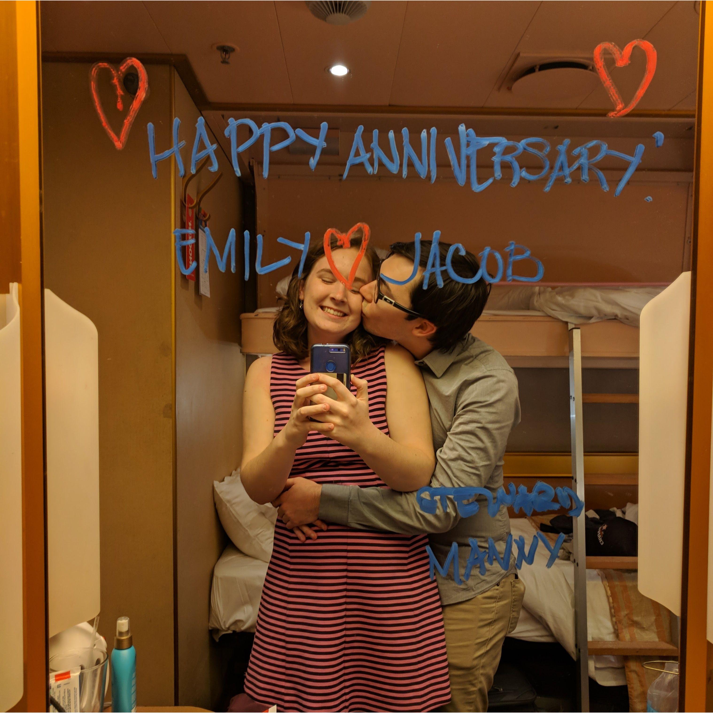 At 20, celebrating our third anniversary on a cruise