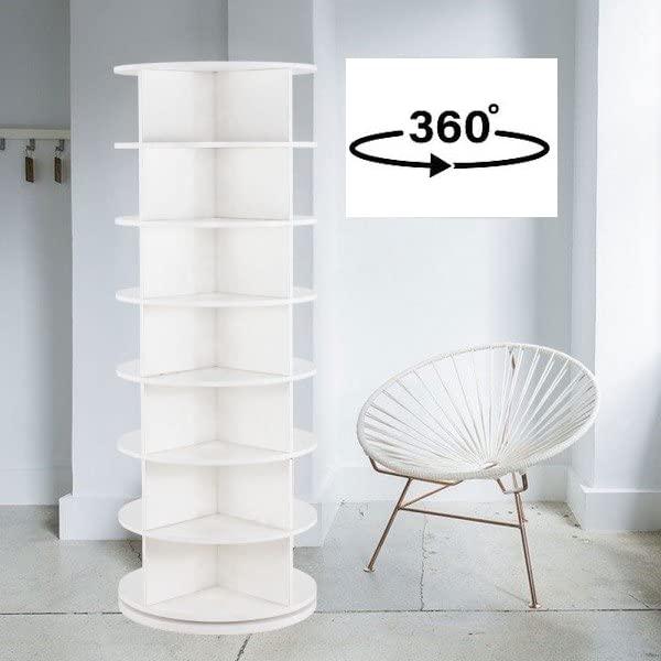 Shoe Rack Rotating 360, Lazy Susan, revolving Shoe Stand, Shoe Rack, 7-Tier Holds Over 35 Pairs of Shoes