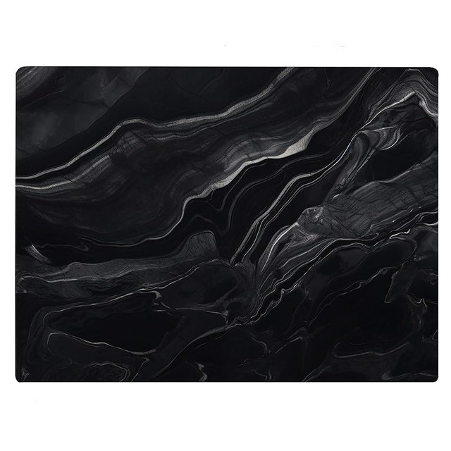 Black Marble Kitchen Glass Cutting Board Ocean Decorative Gift Marbled Granite Stone Rock Gift For Her Mom Wife (Black Marble)