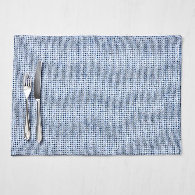Waffle Weave Placemats, Set of 4, Blue