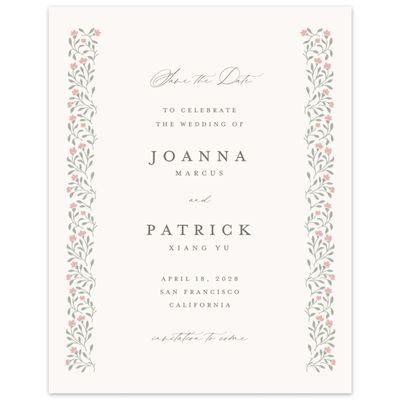 Pale Sage, Beige Wedding Digital Save the Date - Sabine Portrait