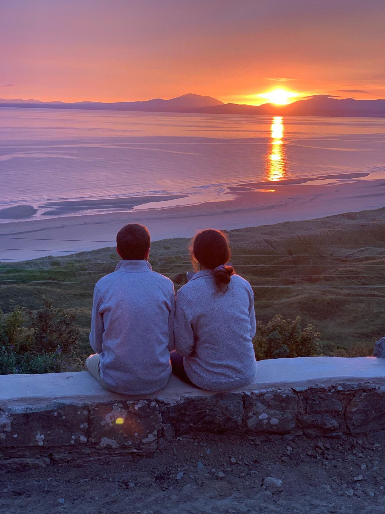 Watching the sunset at Katie's Dad's house in Harlech, Wales