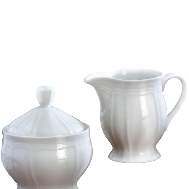 MikasaAntique White Porcelain Creamer & Sugar Bowl Set
