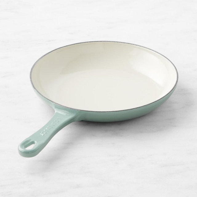 Le Creuset Enameled Cast Iron Shallow Fry Pan, 9 1/2", Sea Salt