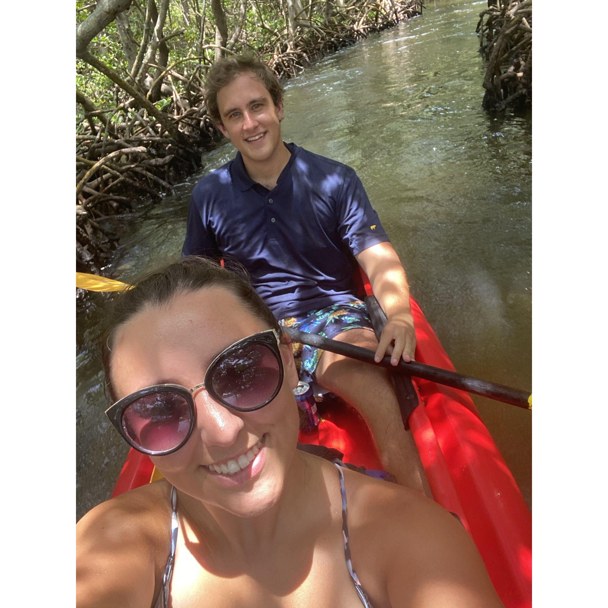 The couple enjoyed a day of kayaking together with Fred's parents in Sarasota, FL!