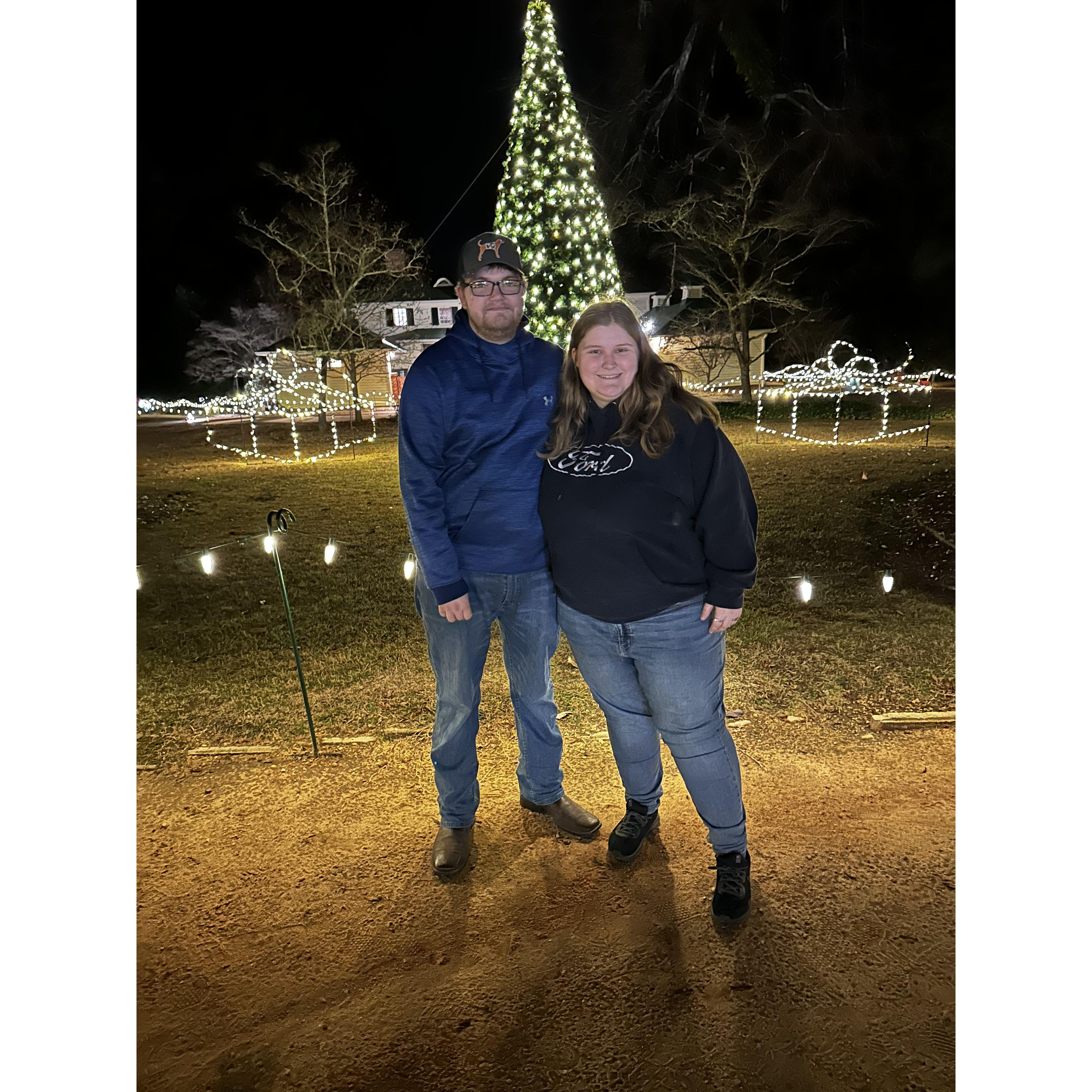 This is us looking at Christmas lights!