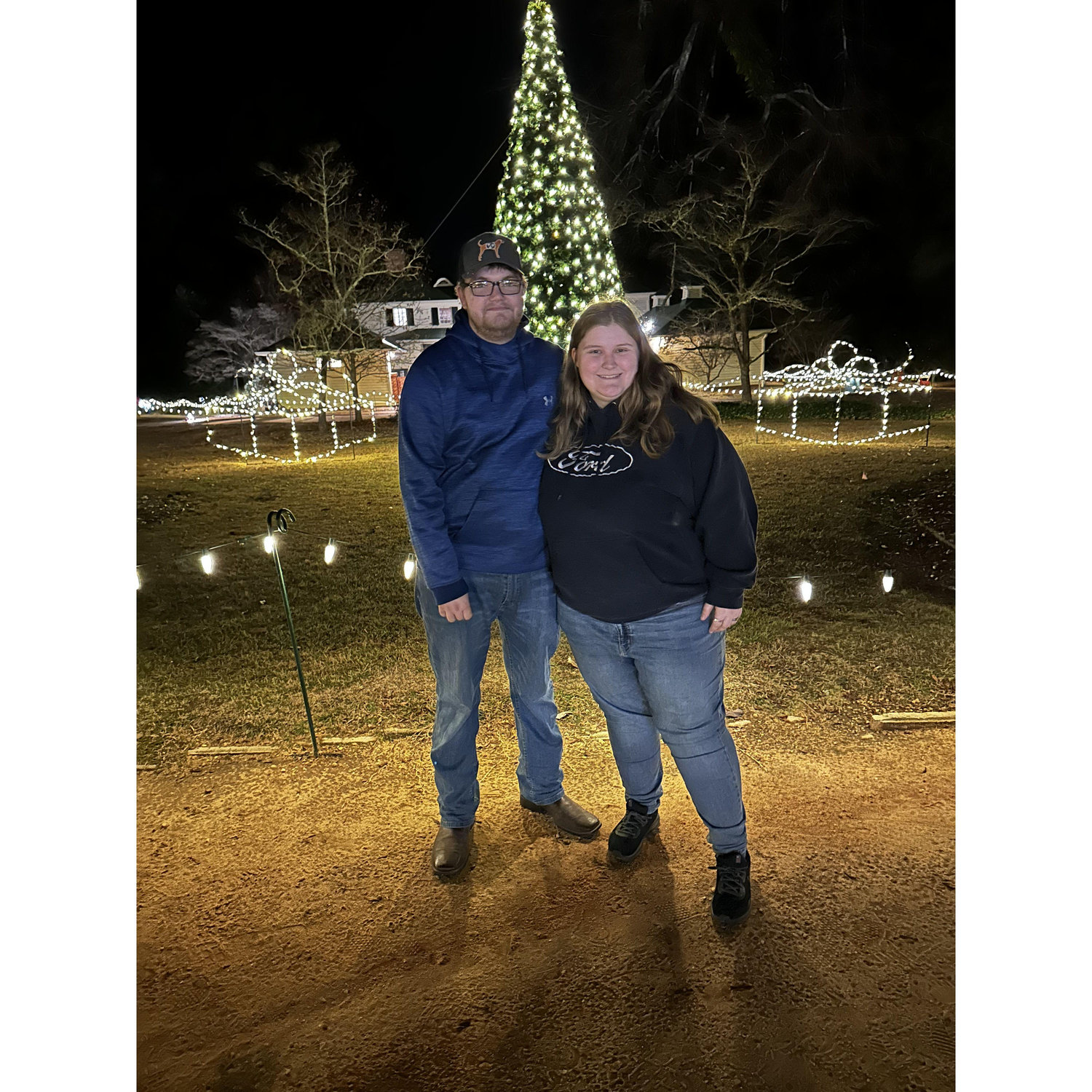 This is us looking at Christmas lights!