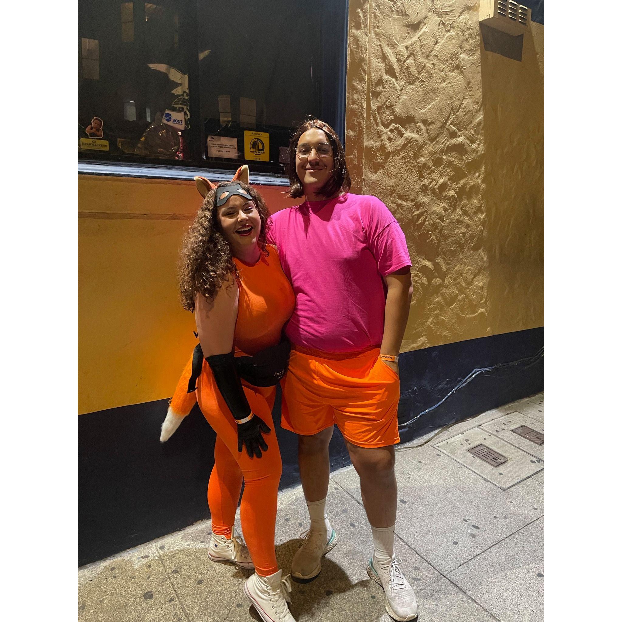 Another Halloween Nick as Dora the Explorer and Jenna as Swiper from the cartoon show Dora the Explorer