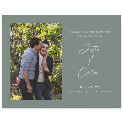 Calming Sage, Green Wedding Digital Save the Date - Burke Landscape