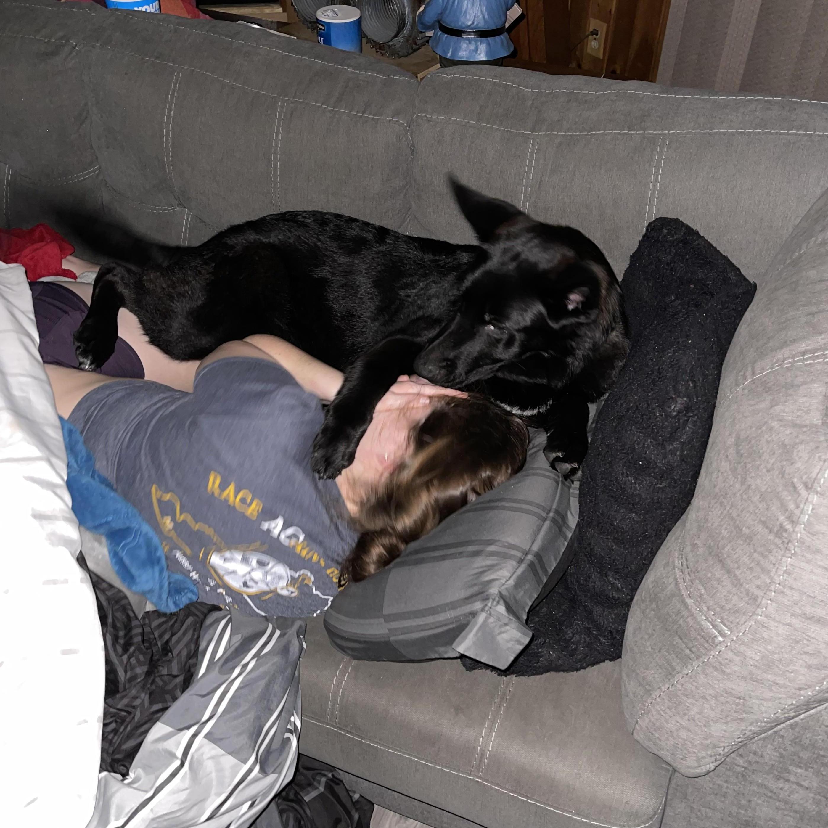 Cuddle time with duke is an essential to life