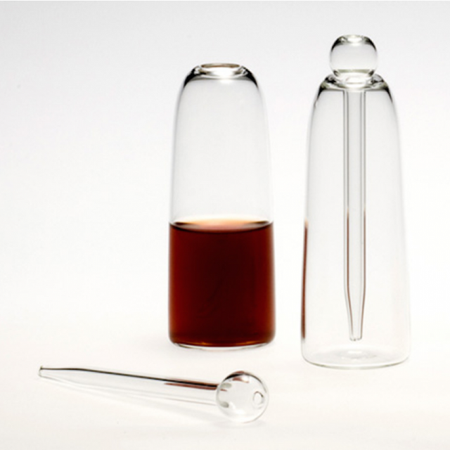 LAURENCE BRABANT GLASS VINEGAR BOTTLE