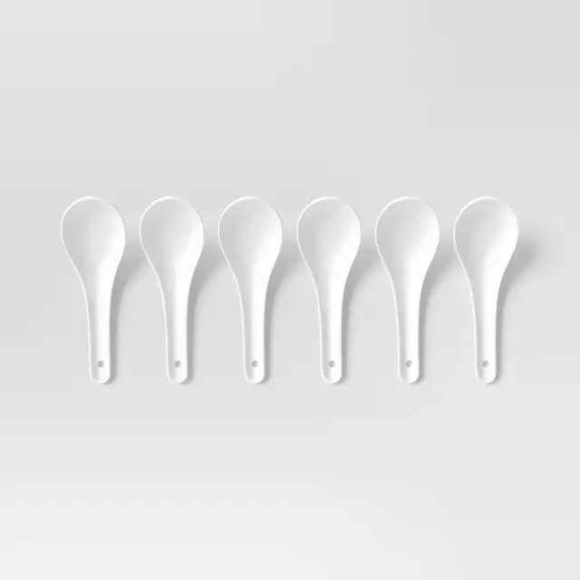 6pk New Porcelain Soup Spoons White - Threshold™