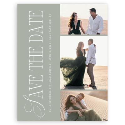 Pale Sage, Green Wedding Digital Save the Date - Thisbe Multiphoto