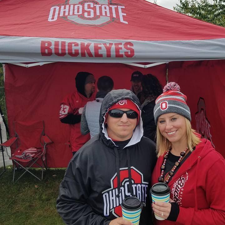 Tailgating in Ohio for the Ohio State/Michigan game.. the day after we got engaged!