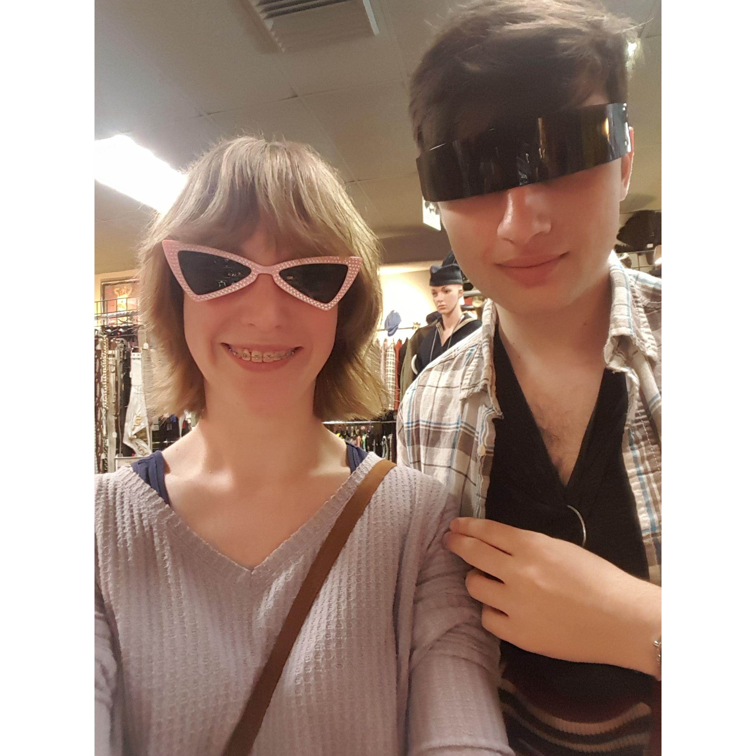 Goofing off at the vintage store in Daytona May 2018