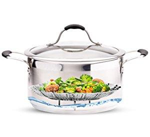 TWO-PACK (Large and Standard) Vegetable Steamer Basket Set - 2x Steamer Inserts for Instant Pot + Safety Tool - 100% Stainless Steel - Instant Pot and Pressure Cooker Accessories