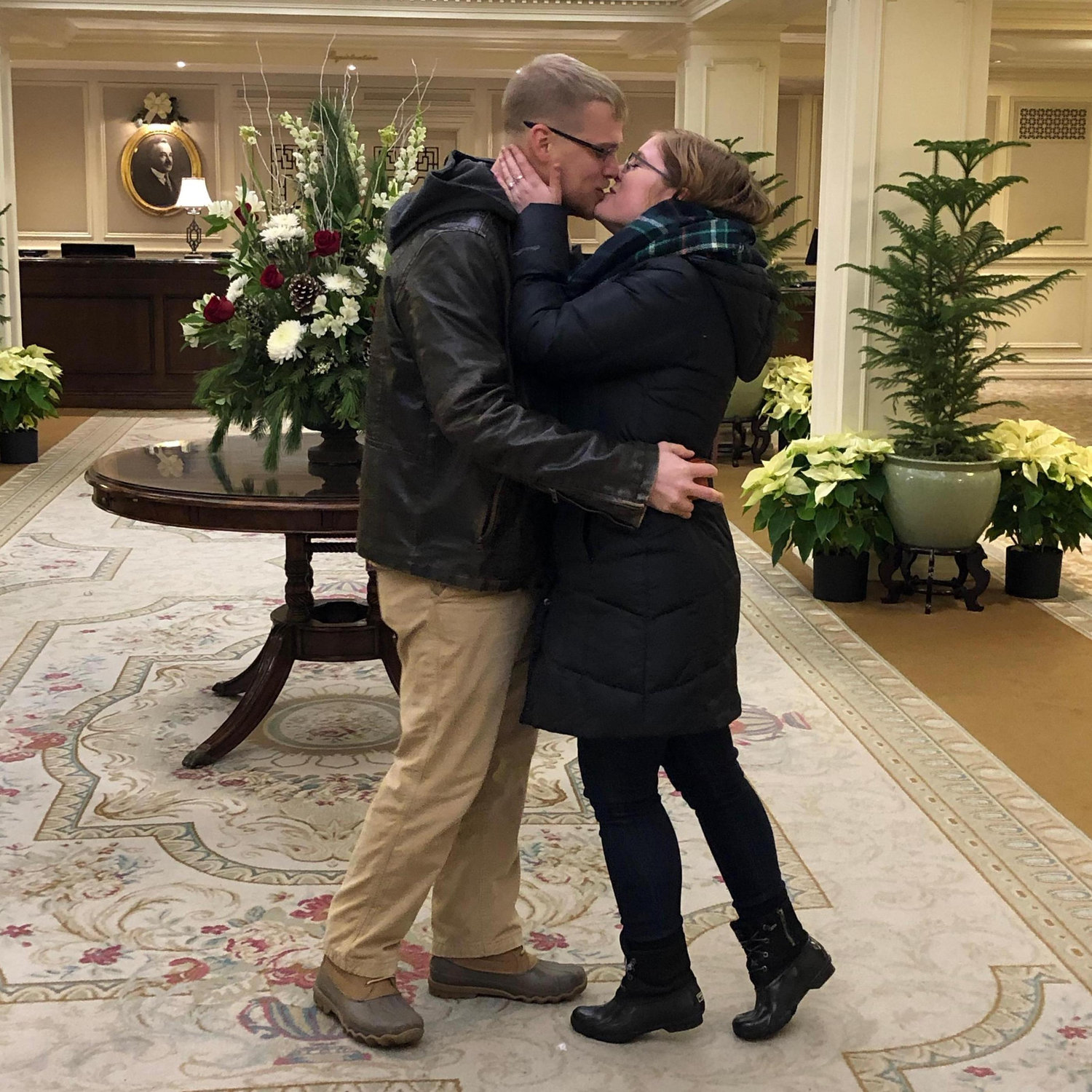 At Hotel Hershey... in the lobby...