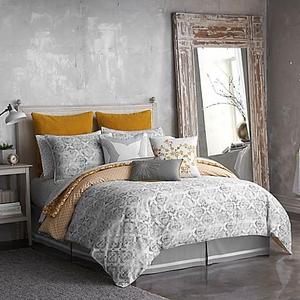 Seville Tiled Reversible Full/Queen Comforter Set in Grey