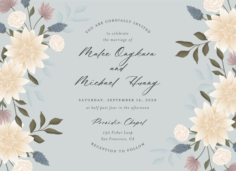 Simeri Landscape | Blue Sage Mist | Zola Wedding Invitations