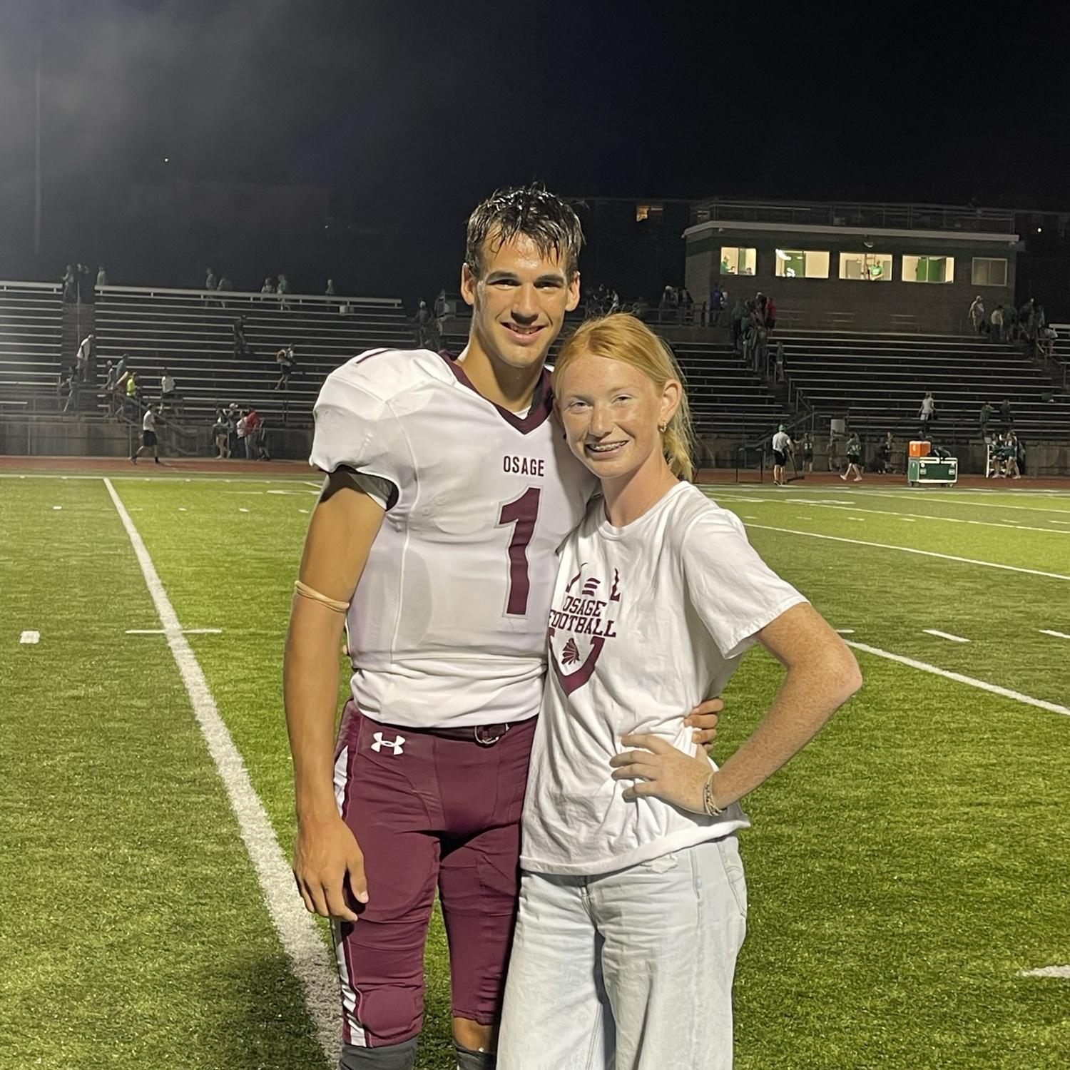 Lydia came to support one of the first games of Konner’s senior football season.