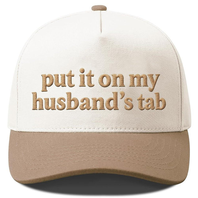 Put It On My Husband's Tab Funny Trucker Hats Women Vintage Adjustable Baseball Cap Embroidery Fashion Trucker Hat