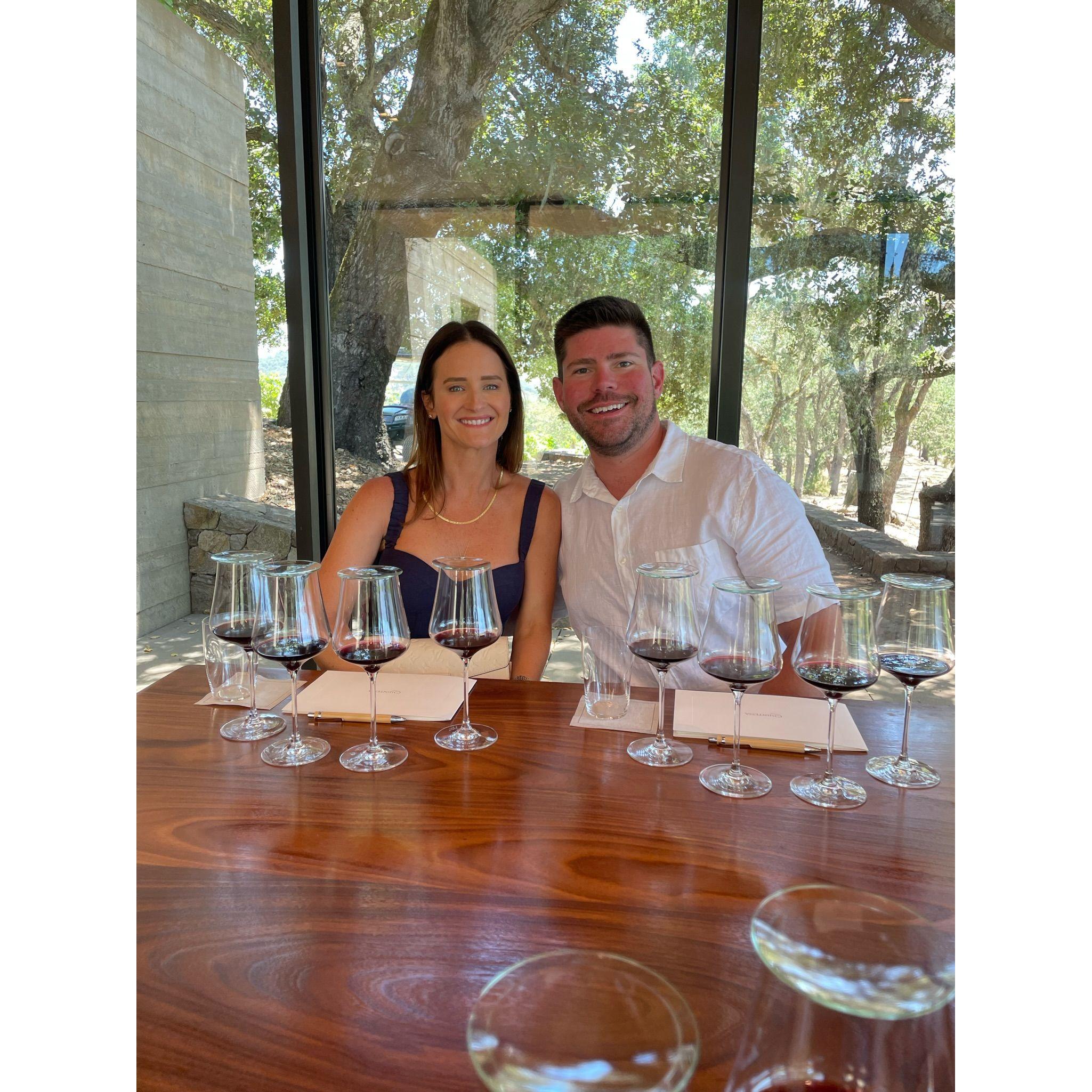 A wine tasting at Quintessa, one of our favorite wineries in Napa.