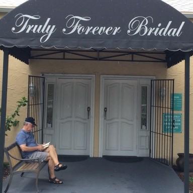 Bruce was really involved in finding the dress. His help was invaluable.