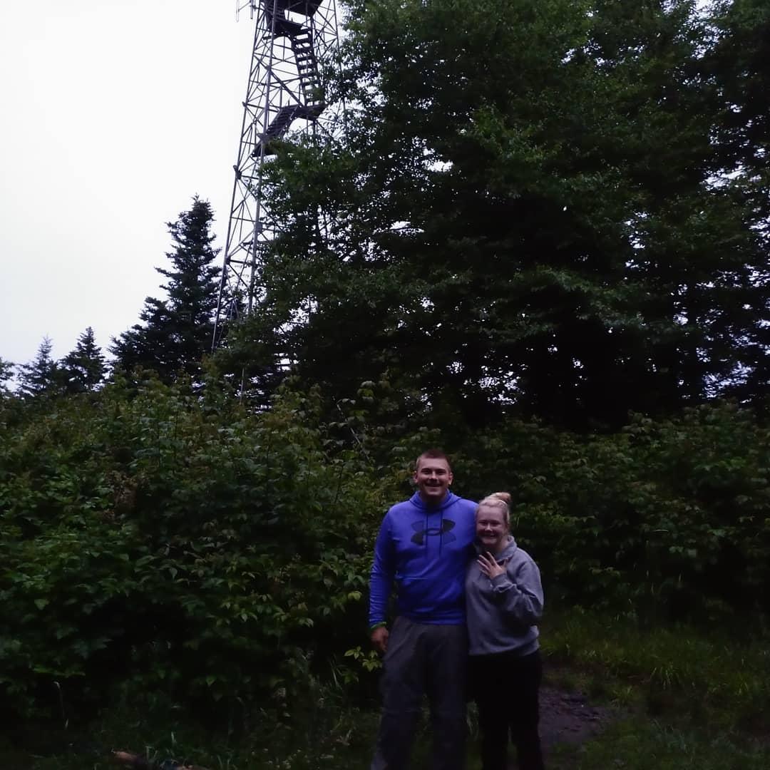The first picture of us taken as an engaged couple on the mountain!