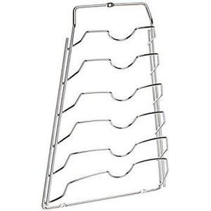 SimpleHouseware 2PK Kitchen Cabinet Pan and Pot Lid Organizer Rack, Total 6 Compartments, Silver